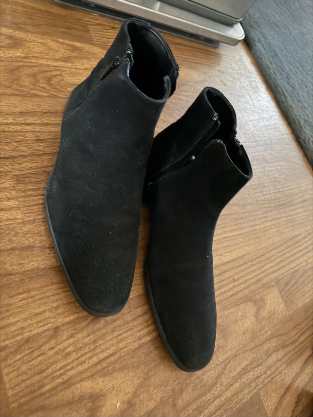 Calvin Klein Black Suede Ankle Zip Boots